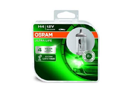 Set de 2 Becuri H4 12V 60/55W P43t ULTRA LIFE OSRAM (Blister) - Model 64193ULT DUO
